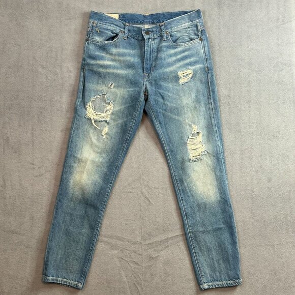 Polo Ralph Lauren Jeans Womens 28\32 Astor Boyfriend Ripped Distressed Denim - Picture 1 of 16